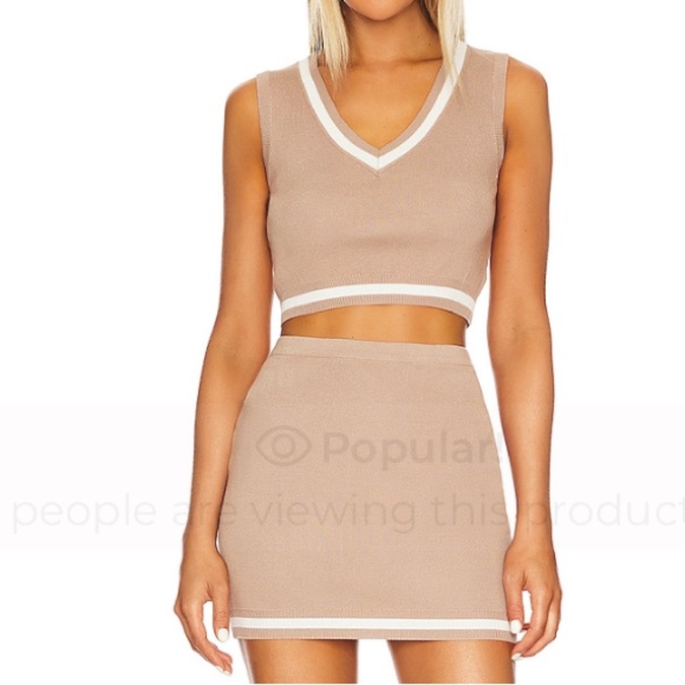 superdown Tan and White Two-Piece Set